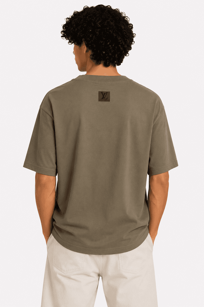 LV Men's Premium Cotton T-Shirt - Khaki (L) 2