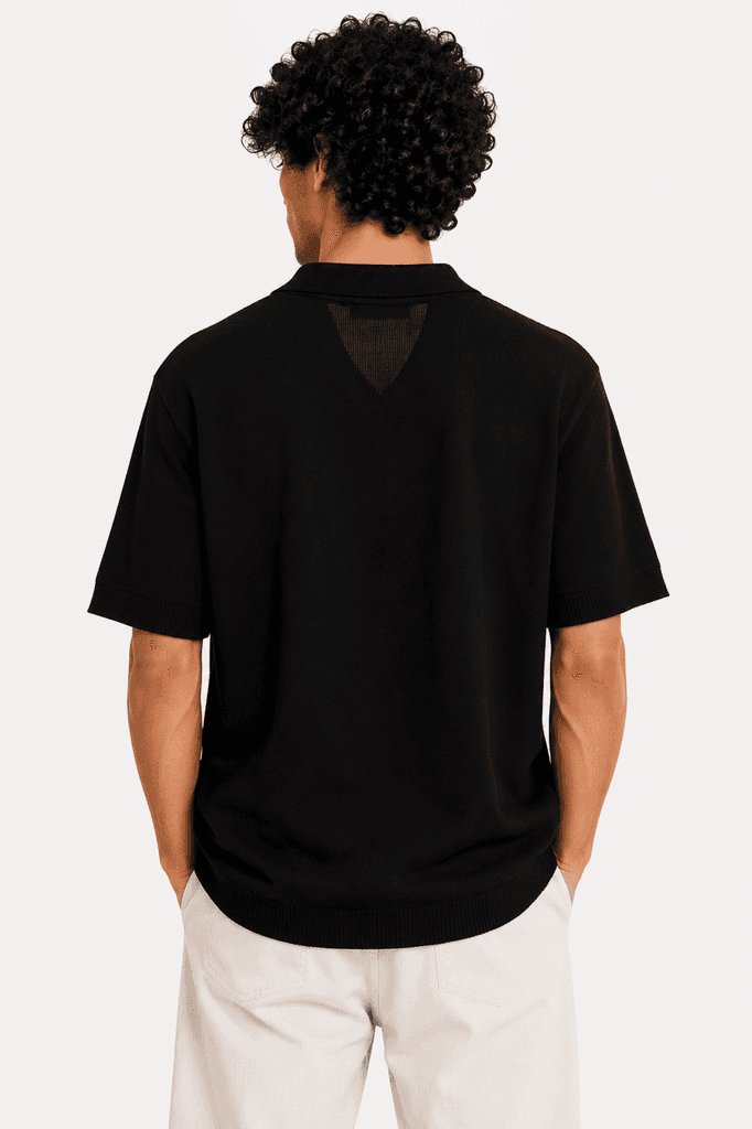 Zara Men's Premium 100% Cotton Classic Crewneck Casual T-Shirt - Black (XL) 2