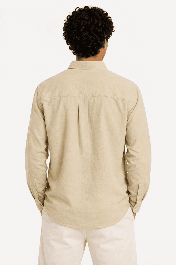 Polo Men's Premium Cotton Shirt - Light Brown (S) 2