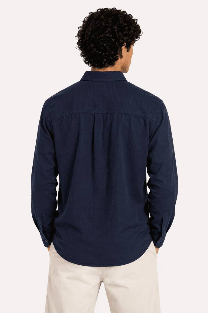 Polo Men's Premium Cotton Shirt - Navy Blue (S) 2