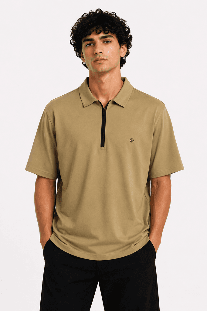Fabion Lizzo Men's Premium 100% Cotton Crewneck T-Shirt - Light Brown (L) 1