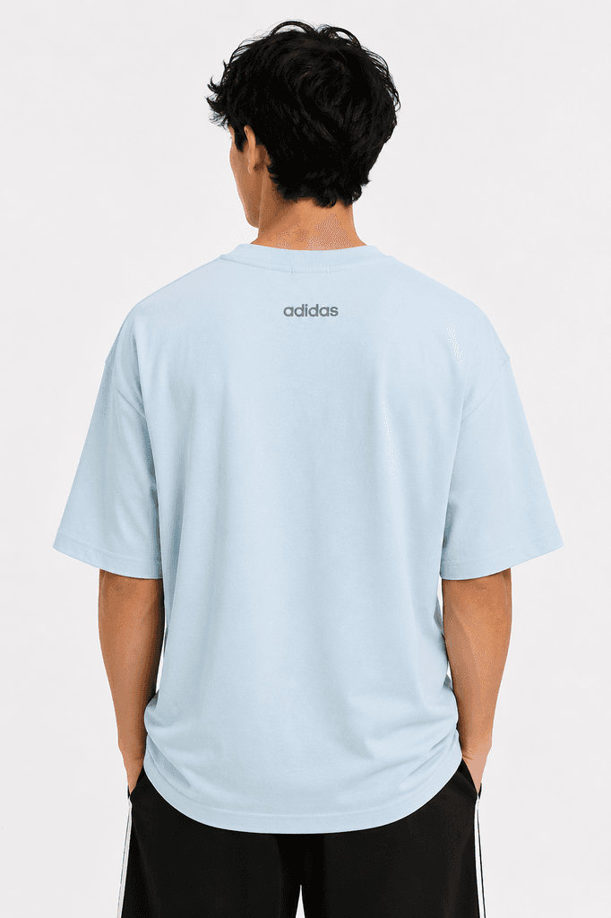 Adidas Men's Classic Cotton Crewneck T-Shirt - Light Blue (L) 2