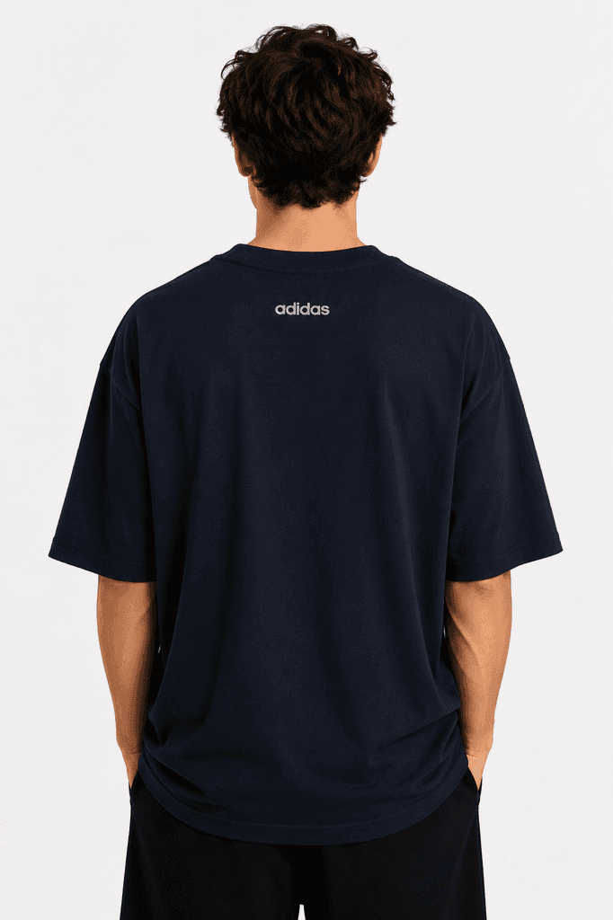 Adidas Men's Classic Cotton Crewneck T-Shirt - Navy Blue (L) 2