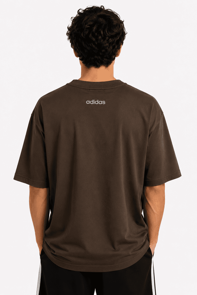 Adidas Men's Classic Cotton Crewneck T-Shirt - Dark Brown (L) 2