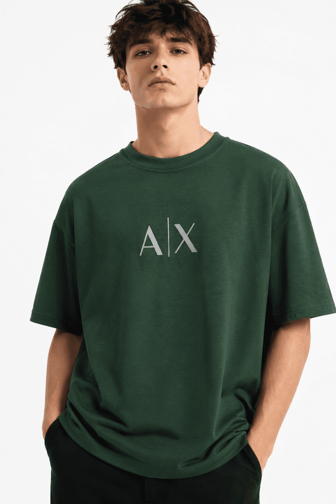 A/X Armani Exchange Men's Premium Cotton Crewneck T-Shirt - Dark Green (L) 1