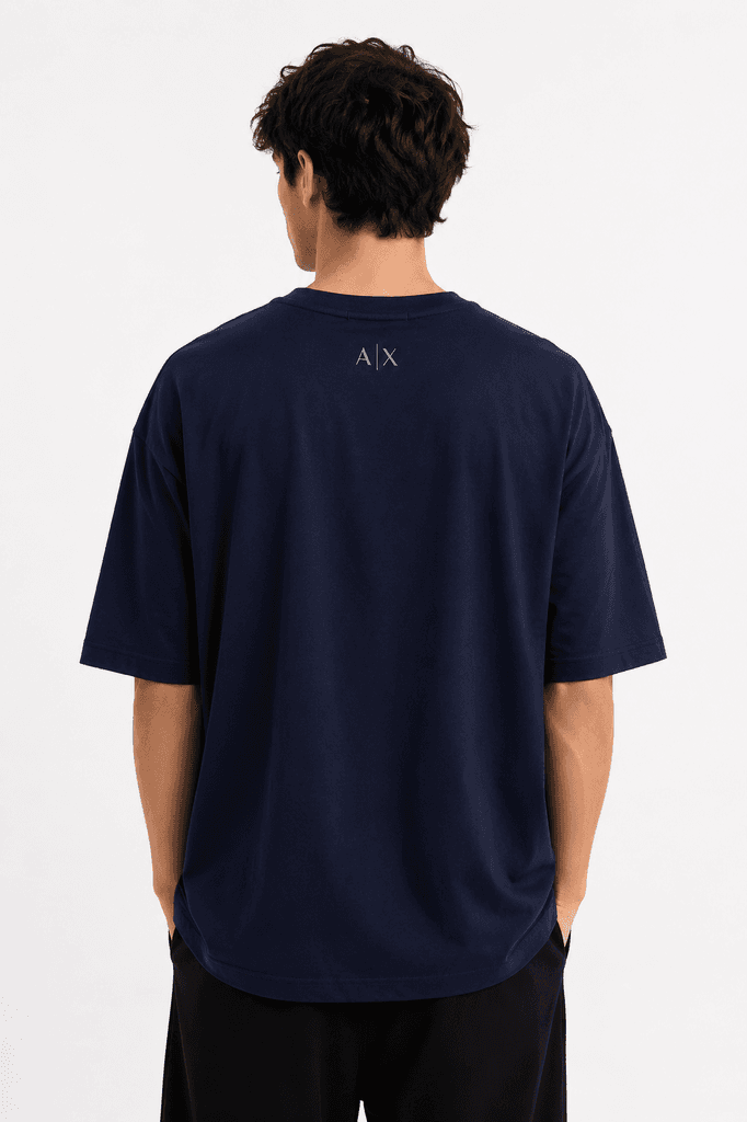 A/X Armani Exchange Men's Premium Cotton Crewneck T-Shirt - Navy Blue (L) 2
