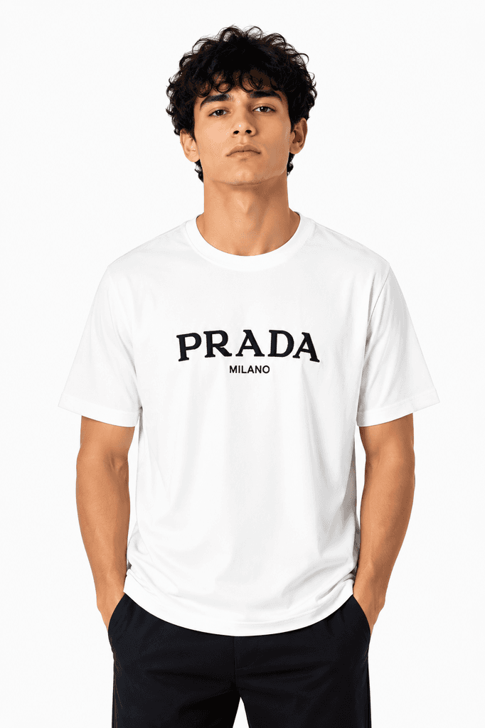 Prada Premium Men's Cotton T-Shirt - White - XL