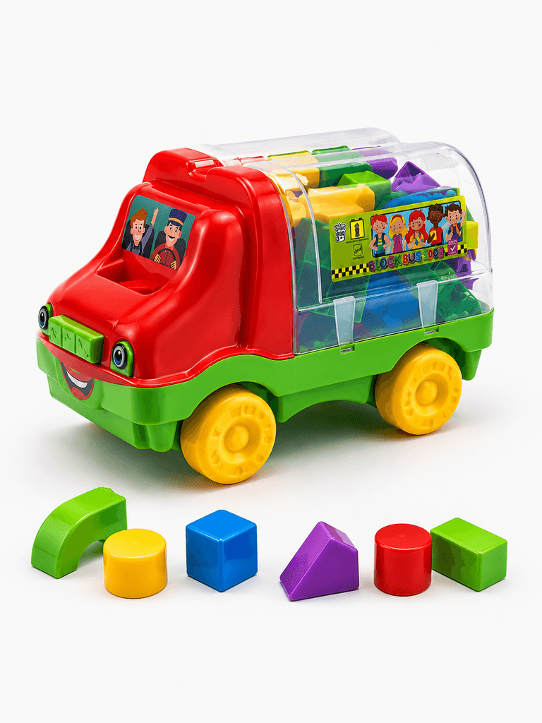 Kids Educational Building Block Bus Toy Set (Ages 3-7) 1