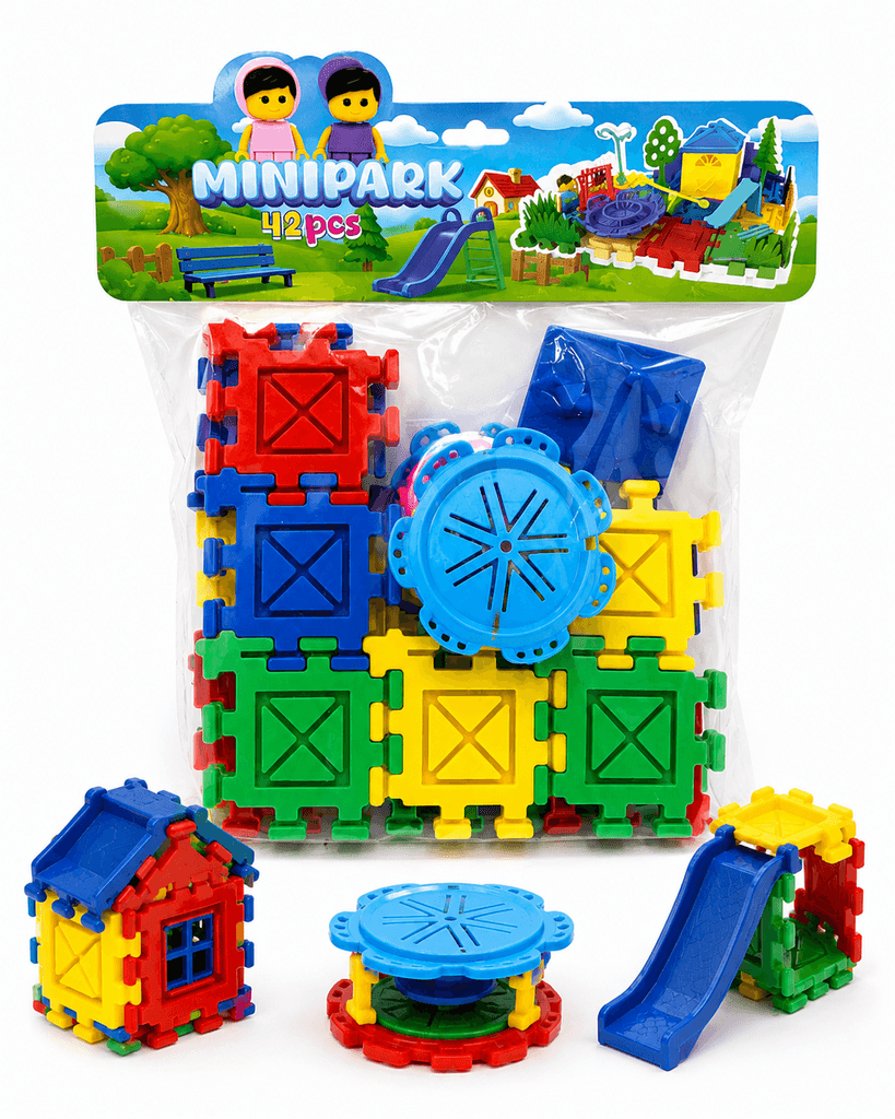 Colorful 42-Piece Mini Park Playground Toy Set for Kids Ages 3 and Up 1