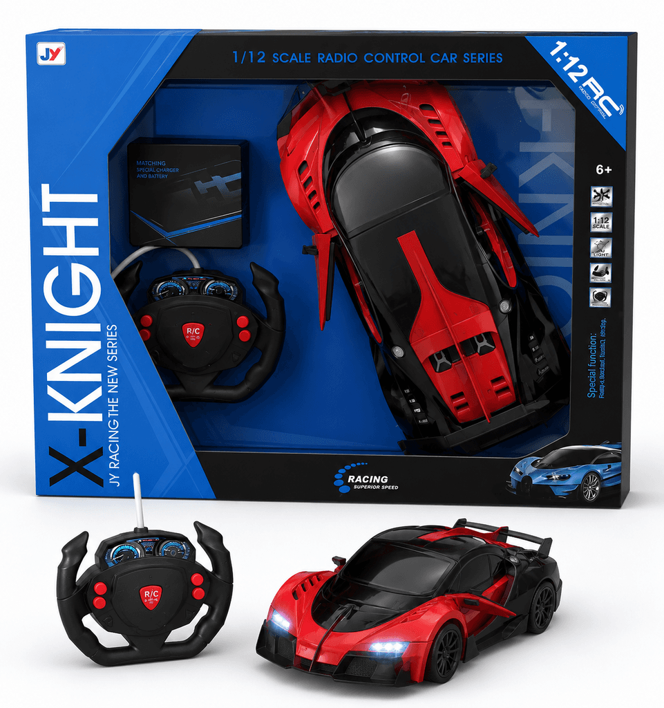 JY X-NIGHT 1/12 Scale Radio Control Car with Headlights and Openable Doors 1