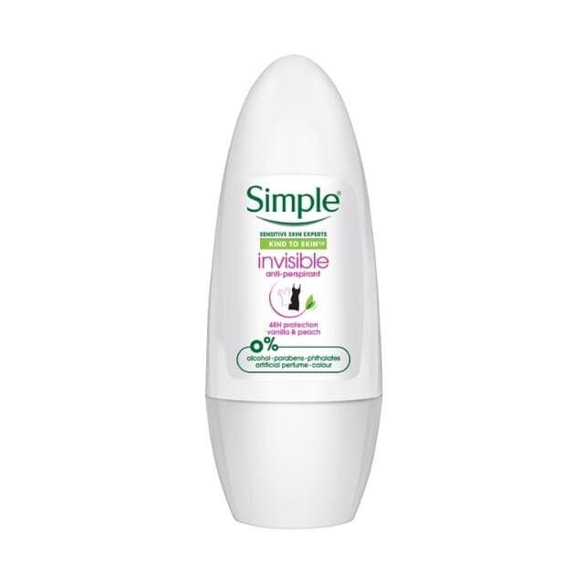 Simple Invisible Antiperspirant Deodorant Roll-On - 45ml 1