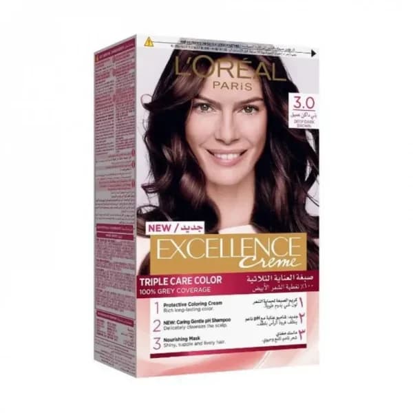 L'Oreal Excellence Hair Color (3.0 Deep Dark Brown) 1