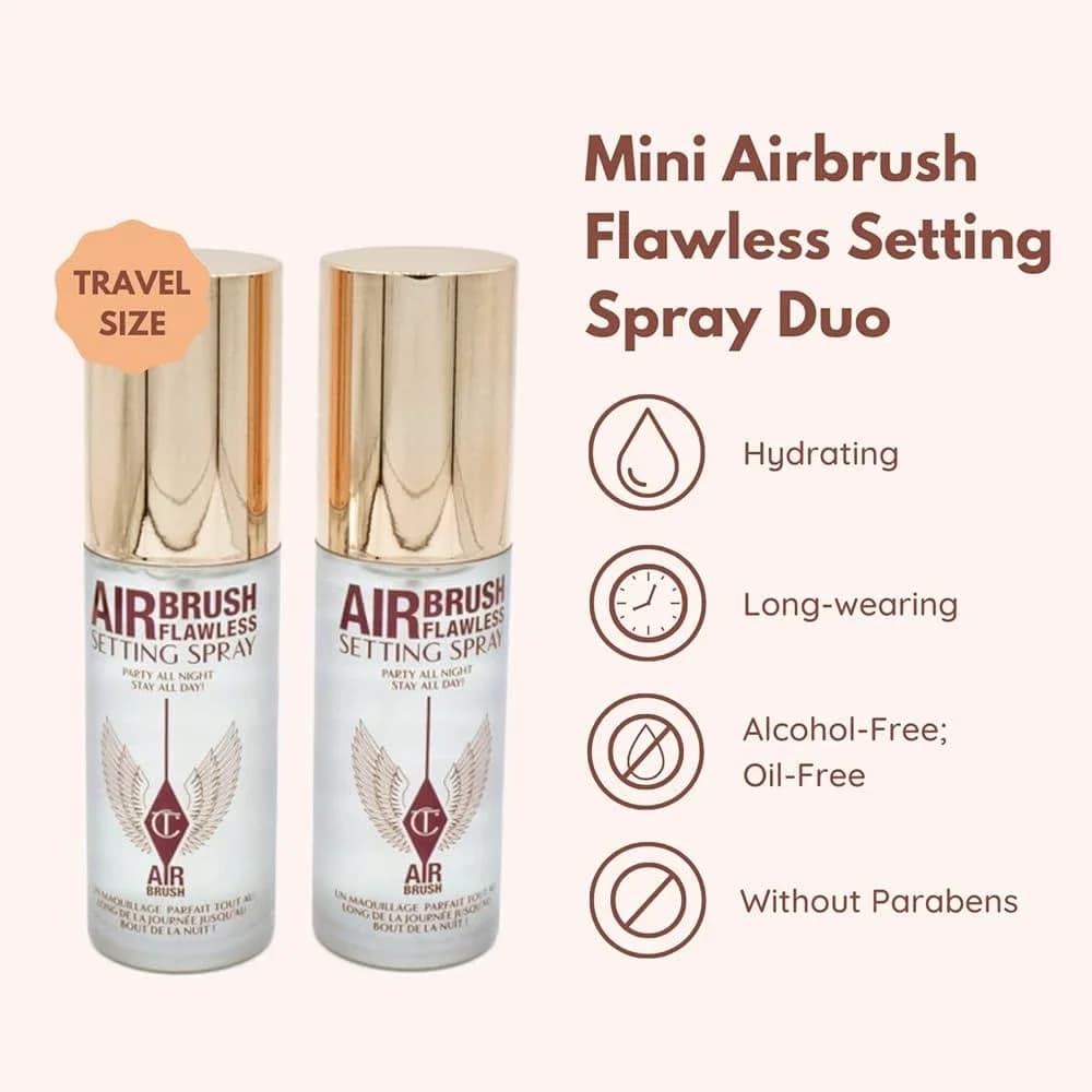 charlotte tilbury air brush flawless mini setting spray kit 1