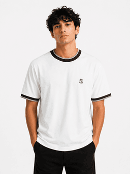 تي شيرت Brunello Cucinelli الرجالي المميز من القطن - أبيض - مقاس XL — photo 1