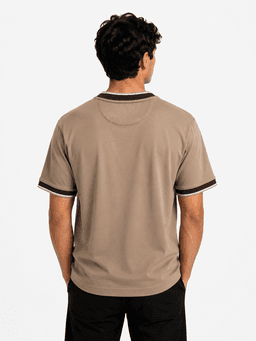 تي شيرت Brunello Cucinelli الرجالي المميز من القطن - بني فاتح - مقاس XL — photo 2