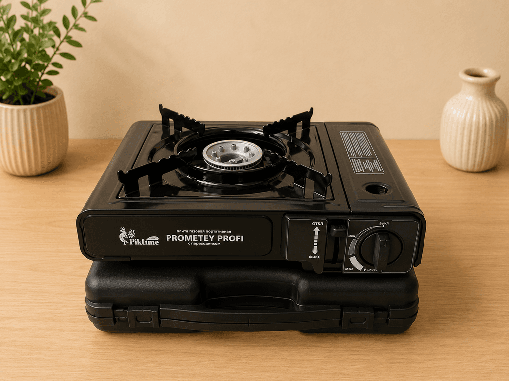 Premium Portable Camping Stove with Protective Carry Case - Black (Size L) 1