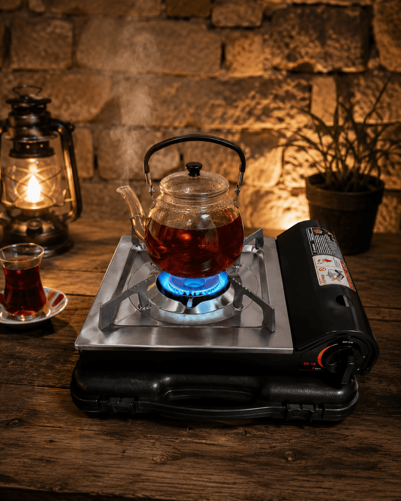 Portable Medium Camping Stove with Protective Carry Case - Black 1