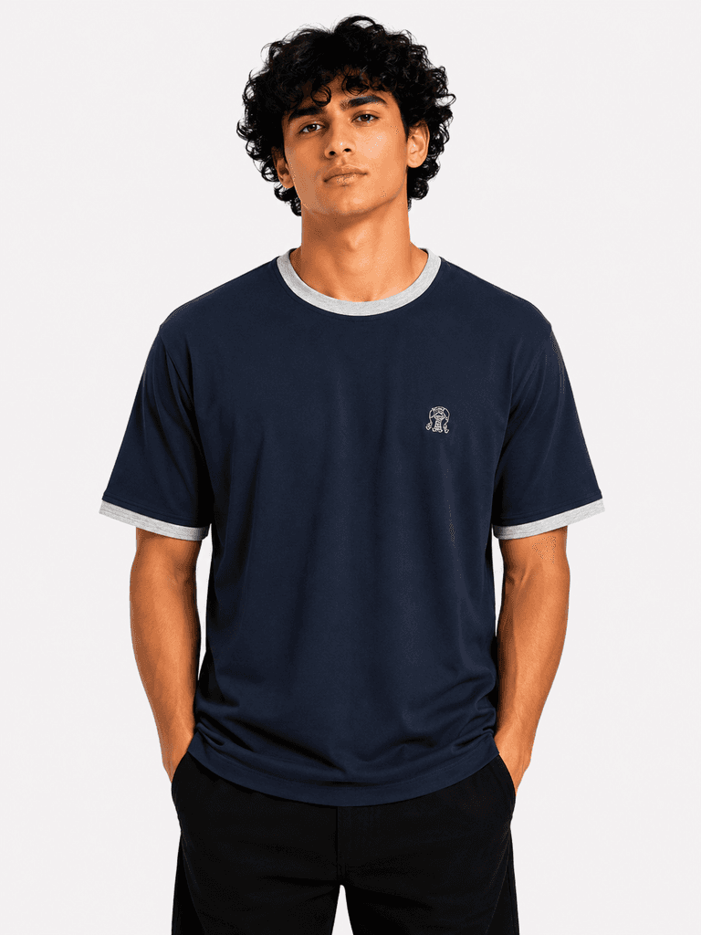 Brunelic Cucinelli Premium Men's Cotton T-Shirt - Master Quality - Navy Blue (XL)