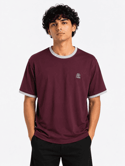 تيشيرت Brunelic Cucinelli الرجالي الفاخر من القطن - جودة عالية - أحمر داكن (XL) — photo 1