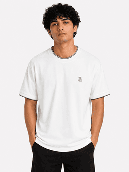 تیشێرتی پیاوانەی فاخری Brunelic Cucinelli لە لۆکە - سپی (XL) — photo 1