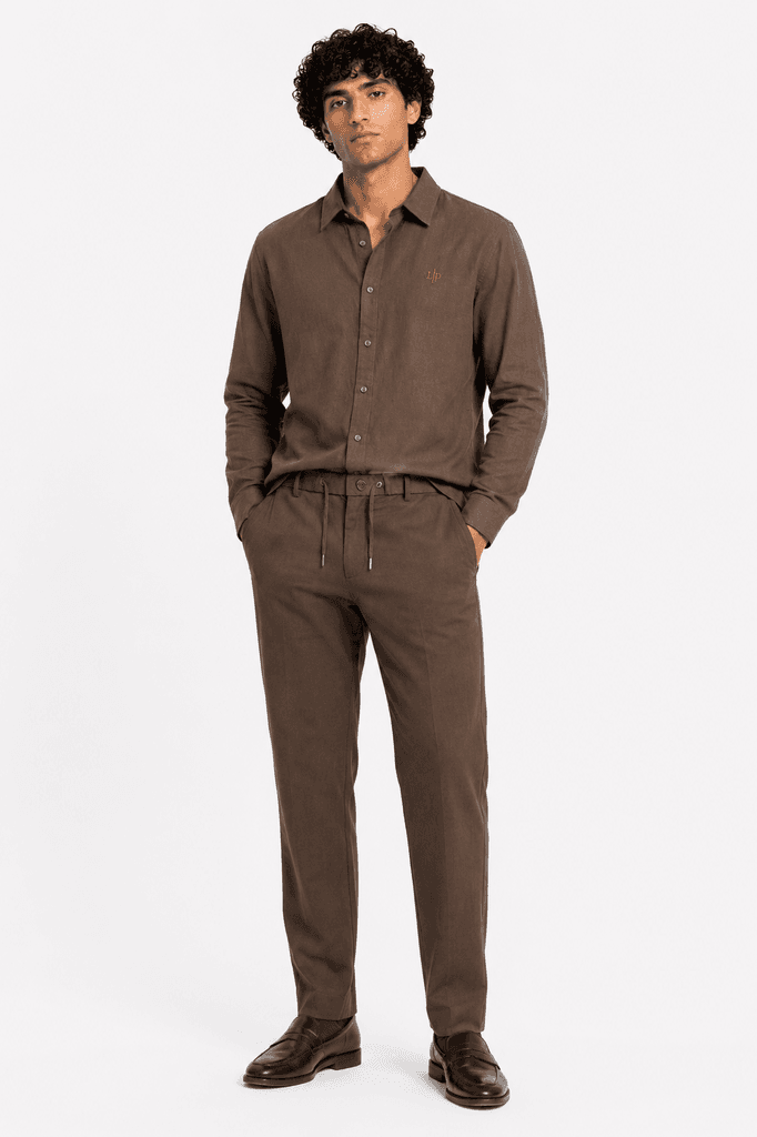 Loro Piana Master Quality Men's Crinkle Fabric Travel Set - Brown (XL) 1