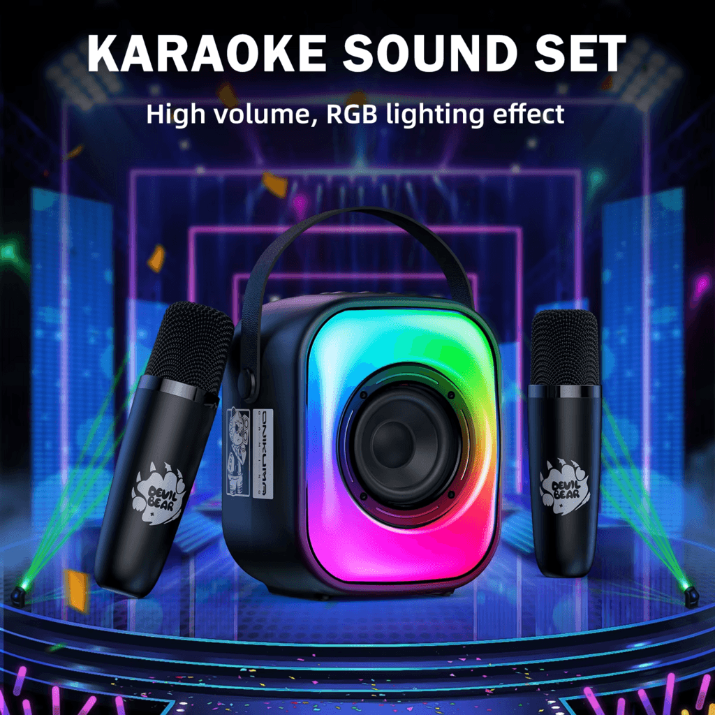 Onikuma L7 RGB Wireless Karaoke Speaker Mic (Black) — photo 2