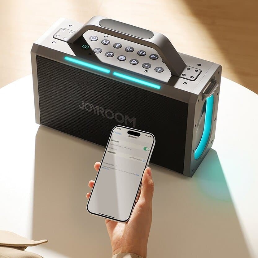 Joyroom Dual Mic Wireless Speaker - JR-MW03 (Black) — photo 3
