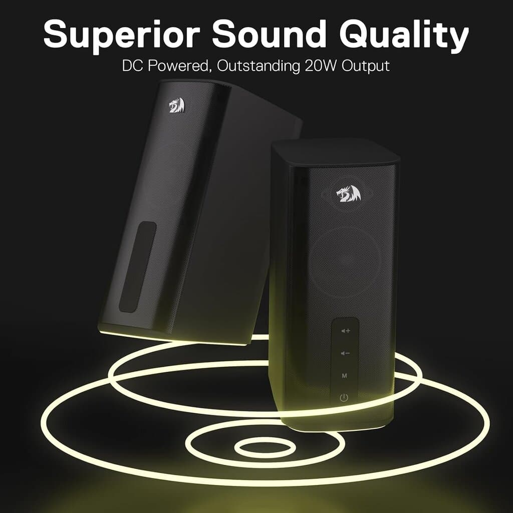 Redragon Connie RGB Gaming Speaker Stereo Desktop Sound - GS814 (Black) — photo 3