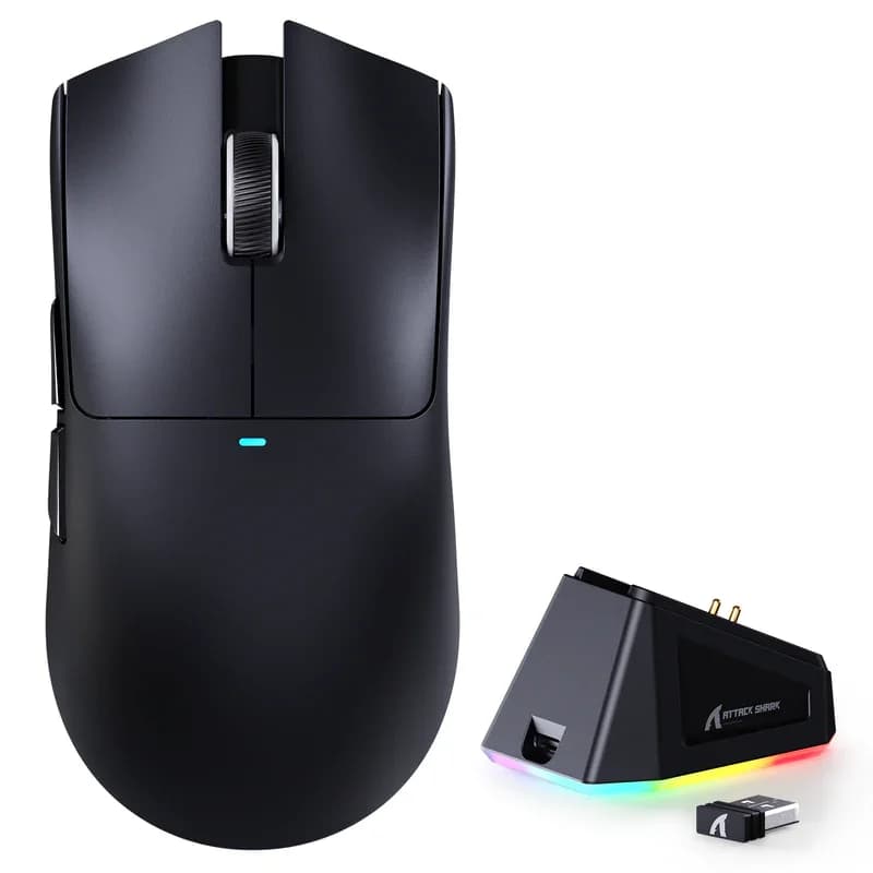 Attack Shark X11 Wireless Gaming Mouse With Charging Dock (Black) 1