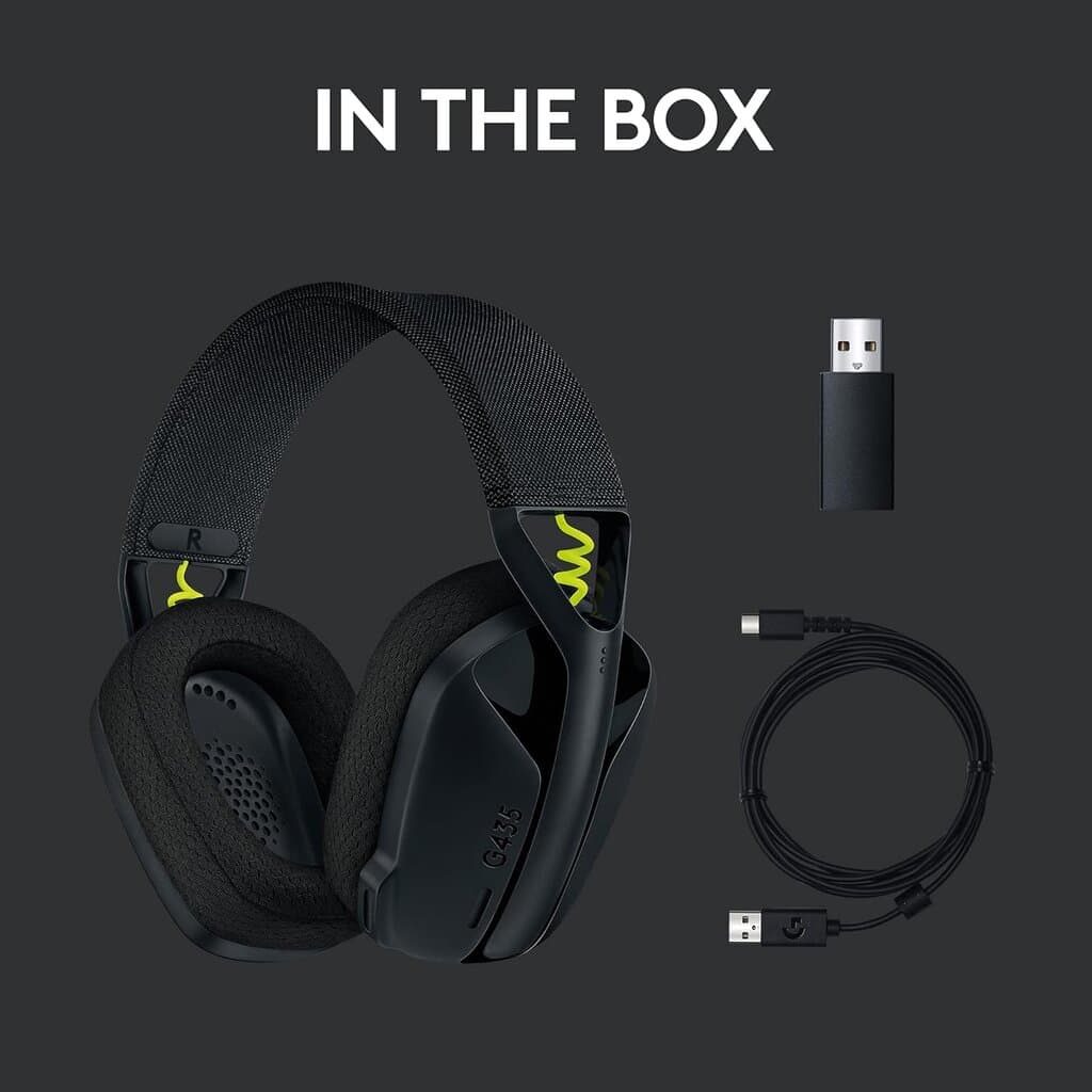 Logitech G435 Lightspeed Wireless Gaming Headset (Black) 10