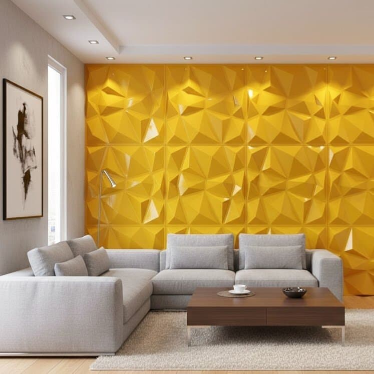 3D Wall Panels - D137 (Brilliant Yellow) 2
