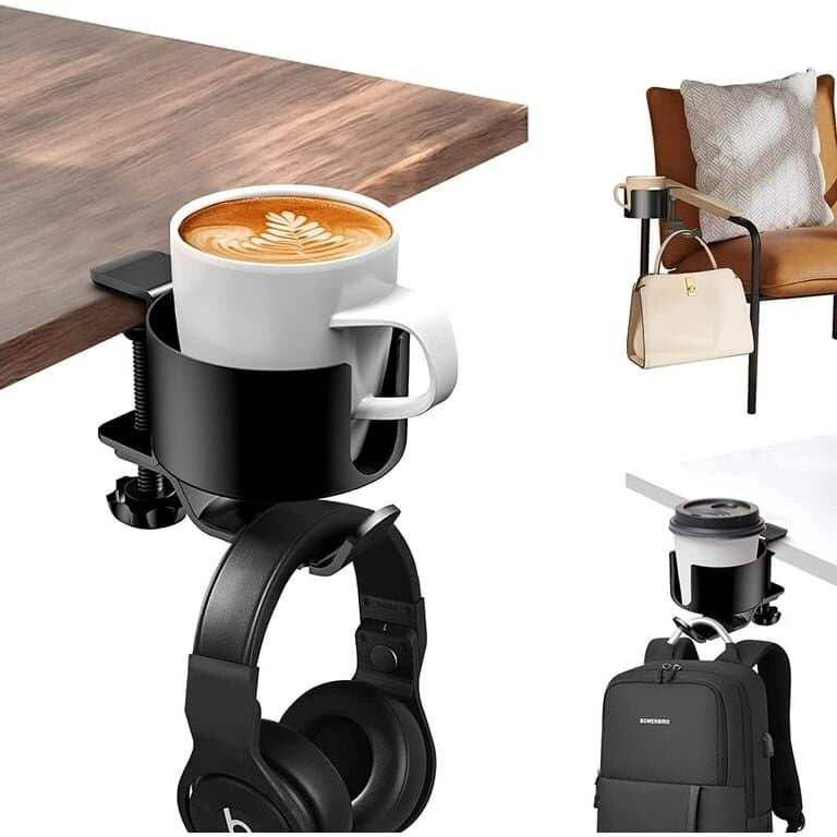 2 In 1 Rotable Headphone Holder & Cup Holder
