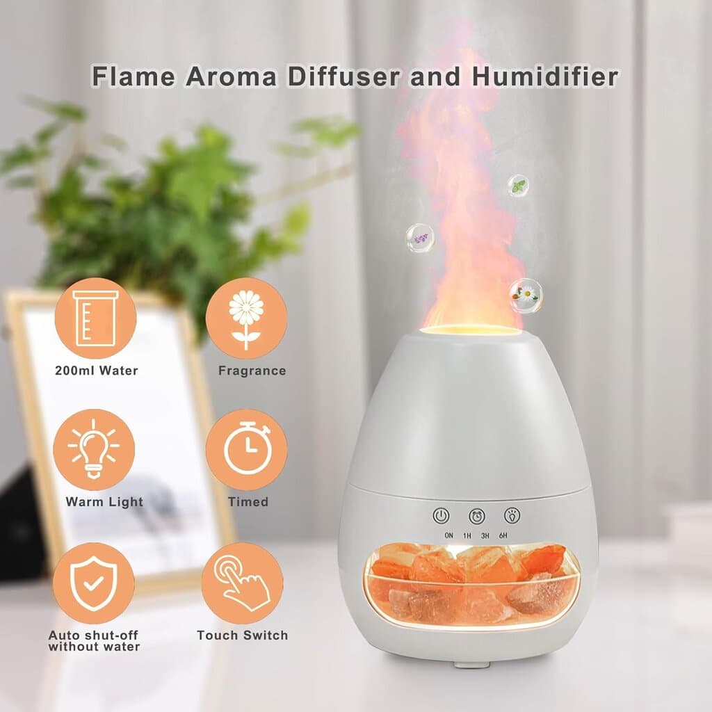 Salt Lamp & 3D Flame Aroma Diffuser 2