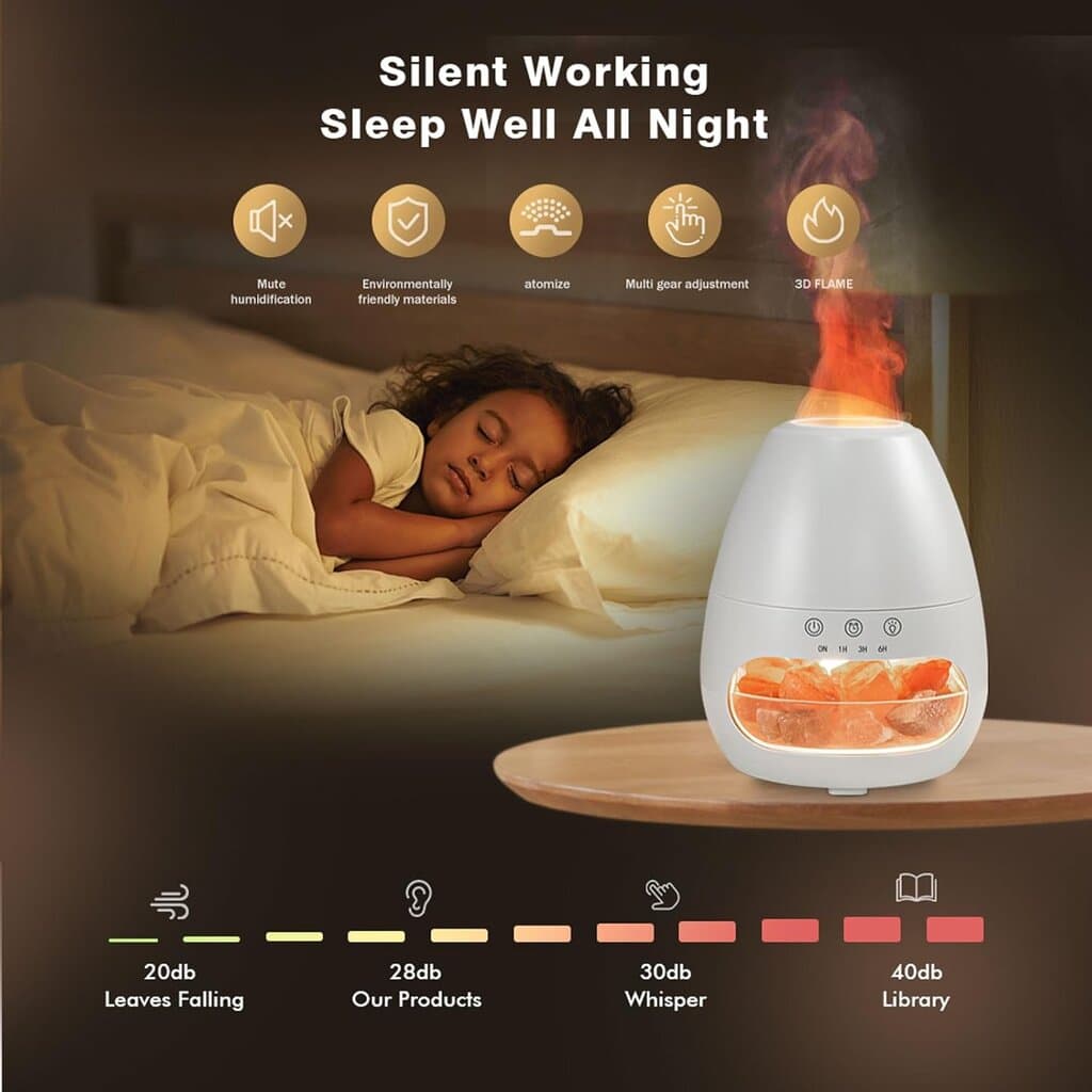 Salt Lamp & 3D Flame Aroma Diffuser 4