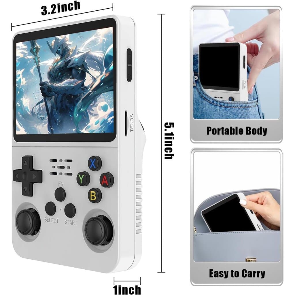 Retro Handheld Game Console 64G - R36S (White) 3