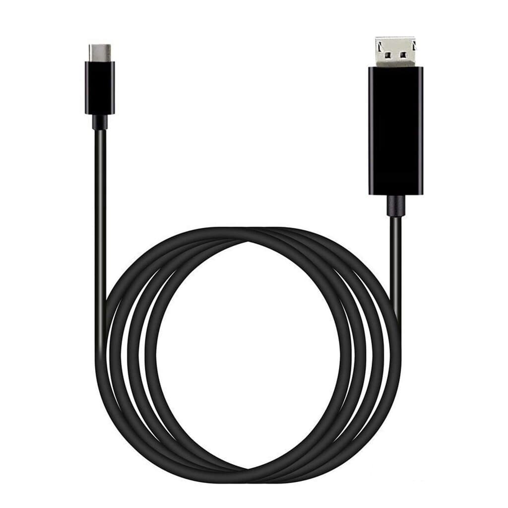 كابل USB-C للشاشة مع شحن USB، ٢ متر متوافق مع Thunderbolt 3 (رمادي)
