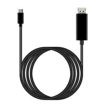 کێبڵی USB-C بۆ دیسپلەی بە هێزی USB چارج، ٢ مەتر هاوبەش لەگەڵ Thunderbolt 3 (ڕەش و سپی)