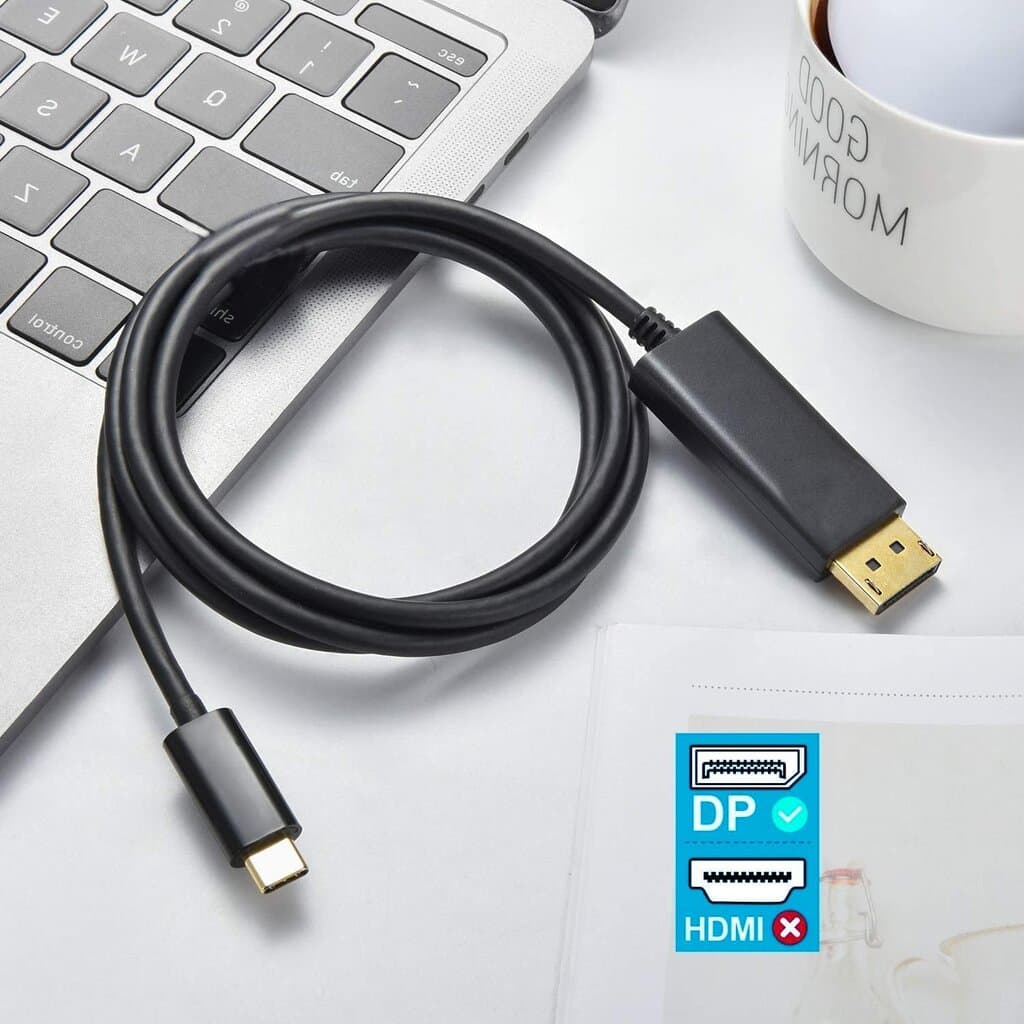 كابل USB-C للشاشة مع شحن USB، ٢ متر متوافق مع Thunderbolt 3 (رمادي) — photo 2
