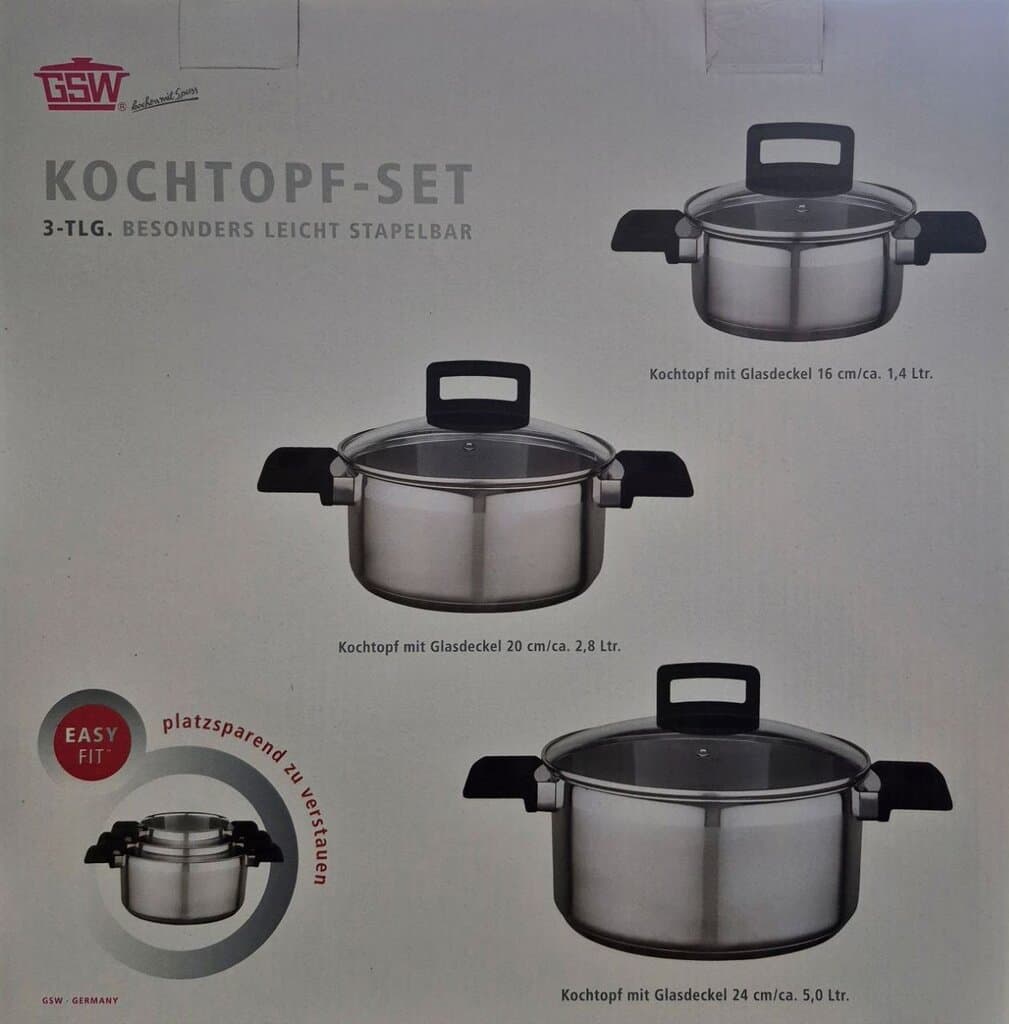 GSW Stahlwaren GmbH Cooking Pot Set 3 Pieces 5