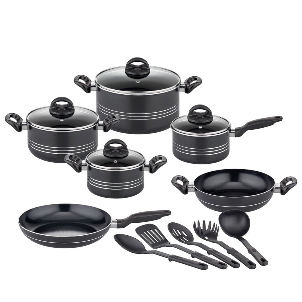 GSW Milano Nero 6-Piece Induction Pot Set + 5-Piece Kitchen Utensil Set 1