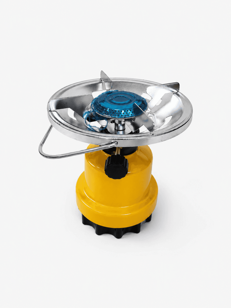 Ultra-Lightweight Portable Mini Camping Gas Stove - Yellow Outdoor Cooking Burner 1