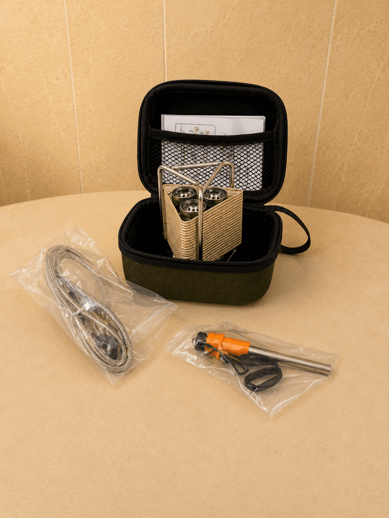 Compact Portable Camping Gas Stove - High-Efficiency Outdoor Cooker - Cream (Size S) 2