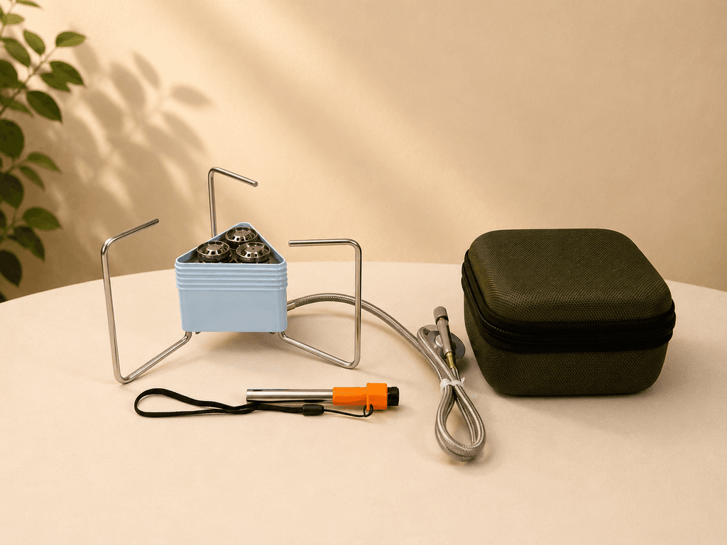 Compact Portable Camping Gas Stove - High-Efficiency Outdoor Cooker - Blue (Size S) 3