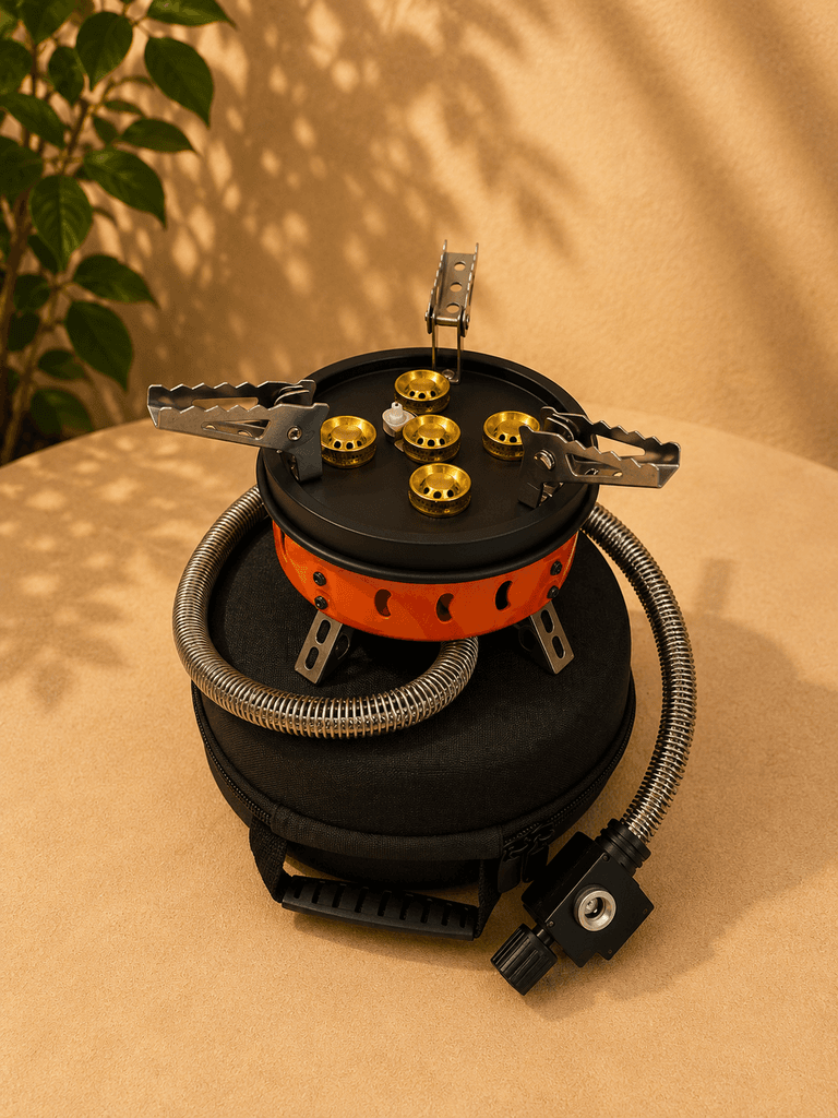 Ultra-Lightweight Portable Camping Gas Stove - Orange (S) 1