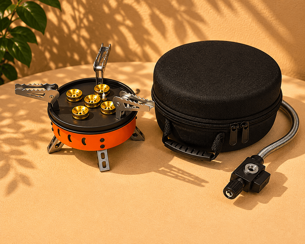 Ultra-Lightweight Portable Camping Gas Stove - Orange (S) 2