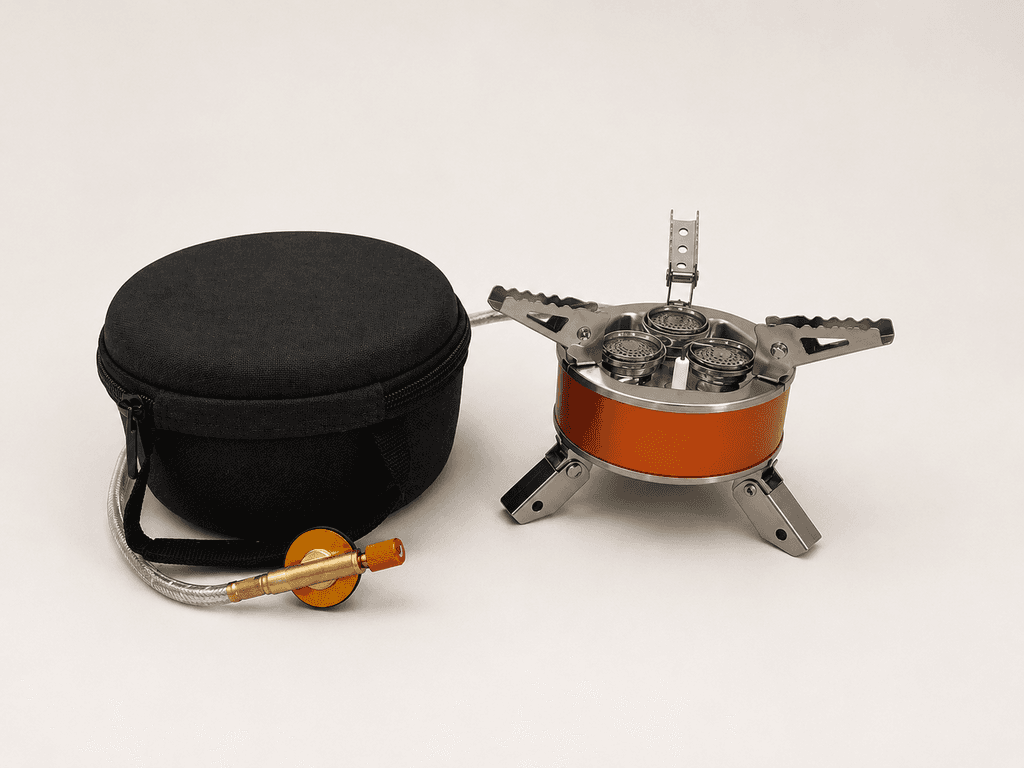 Portable Camping Gas Stove - Compact Outdoor Burner (Orange, Size S) 2