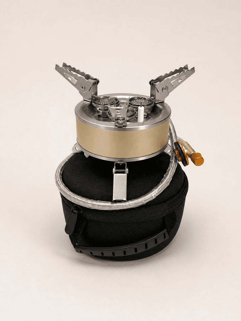 Portable Camping Gas Stove - Compact Outdoor Burner (Cream, Size S) 1