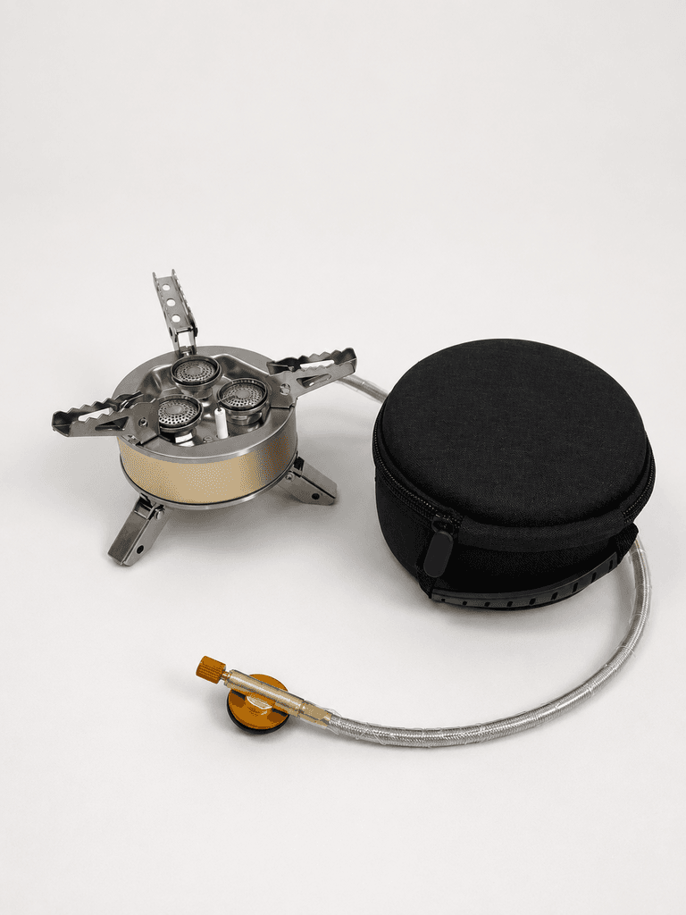 Portable Camping Gas Stove - Compact Outdoor Burner (Cream, Size S) 2