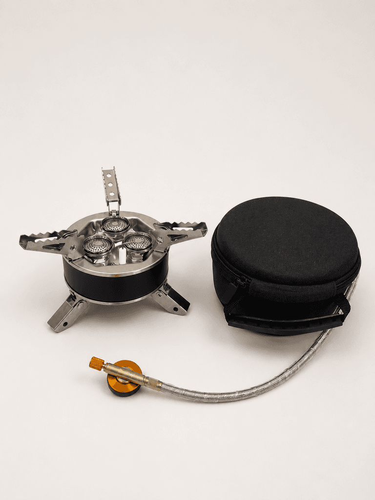Portable Camping Gas Stove - Compact Outdoor Burner (Black, Size S) 2