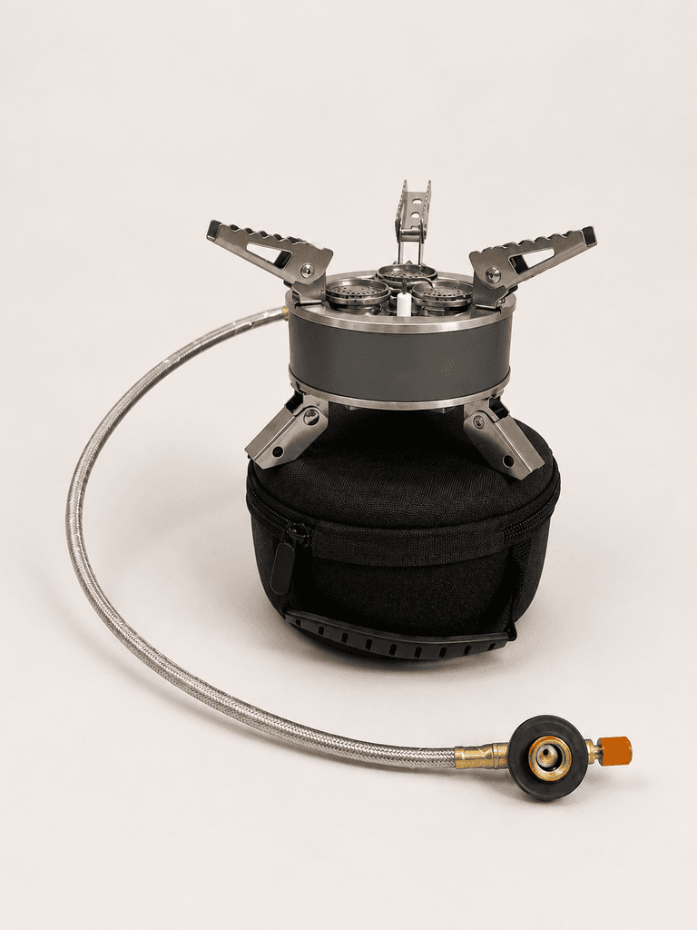 Portable Camping Gas Stove - Compact Outdoor Burner (Dark Gray, Size S) 2